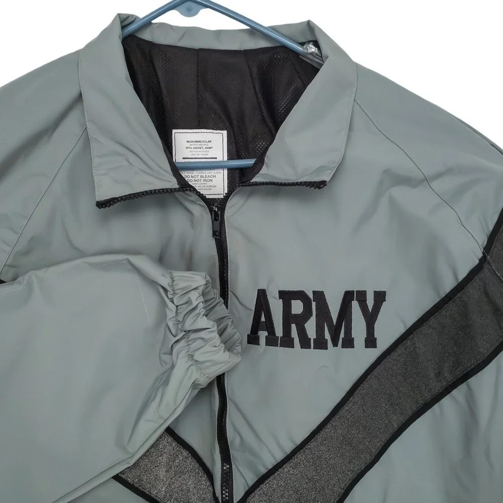 UNICOR IPFU Jacket Army Mens Medium Regular Grey Reflective Windbreaker Nylon